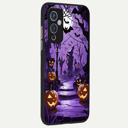  Pumpkin Patch Halloween back cover For OnePlus 9 slim fit glass case with vibrant aesthetic design