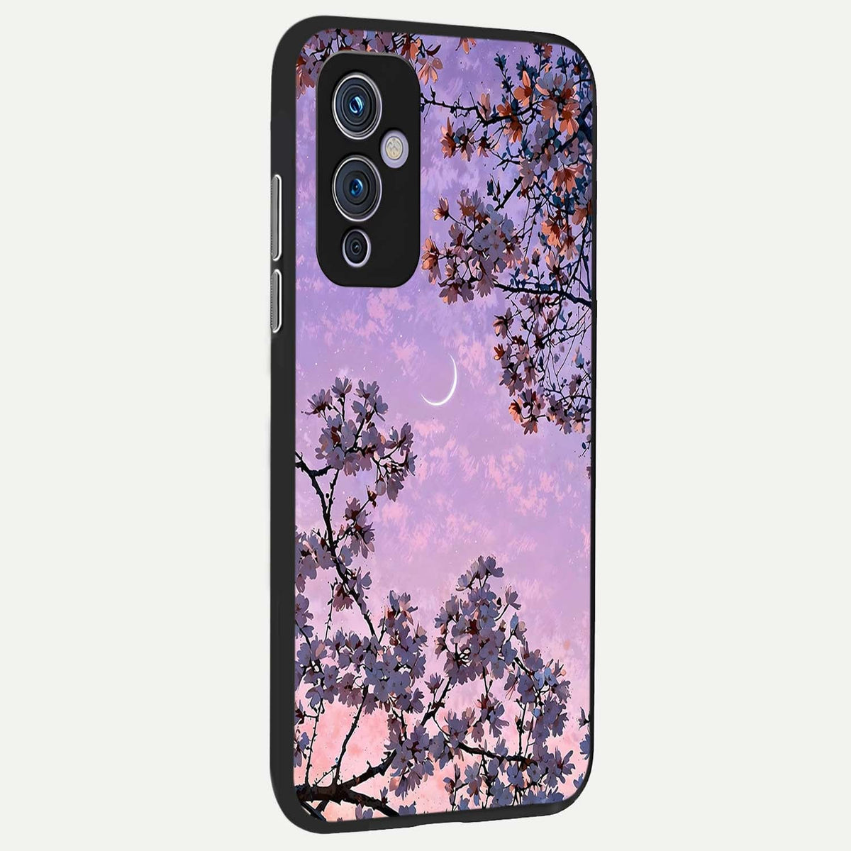  Purple Serenity Moon back cover For OnePlus 9 slim fit glass case with vibrant aesthetic design