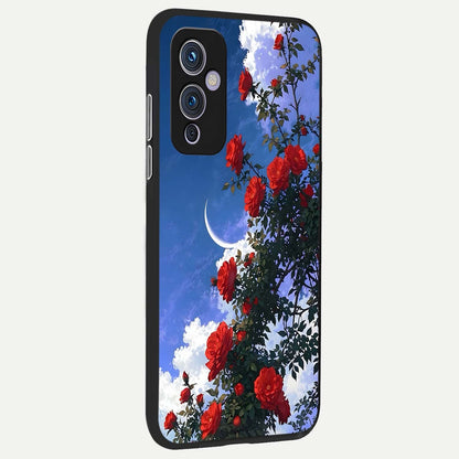  Rose Drift Flowers back cover For OnePlus 9 slim fit glass case with vibrant aesthetic design