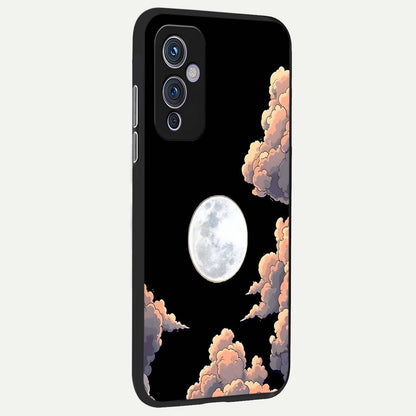  Shade Cloud Moon back cover For OnePlus 9 slim fit glass case with vibrant aesthetic design