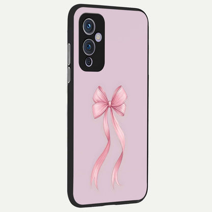  Soft Blush Bow back cover For OnePlus 9 slim fit glass case with vibrant aesthetic design