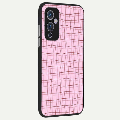  Soft Grid Bliss back cover For OnePlus 9 slim fit glass case with vibrant aesthetic design