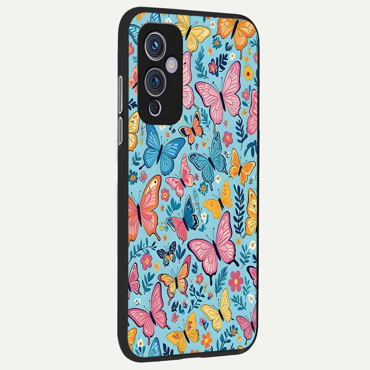  Spring Wing Garden back cover For OnePlus 9 slim fit glass case with vibrant aesthetic design