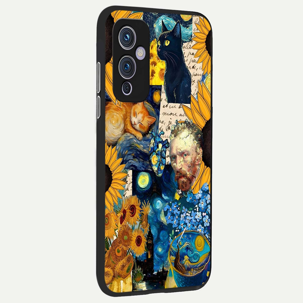  Sunflower Chic Mood Custom Name back cover For OnePlus 9 slim fit glass case with vibrant aesthetic design