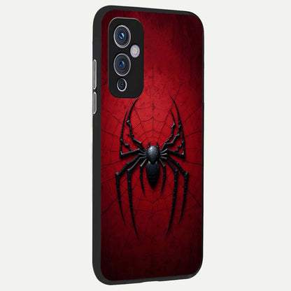  Superhero Web Emblem back cover For OnePlus 9 slim fit glass case with vibrant aesthetic design