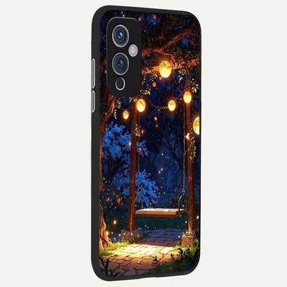  Twilight Garden Swing back cover For OnePlus 9 slim fit glass case with vibrant aesthetic design