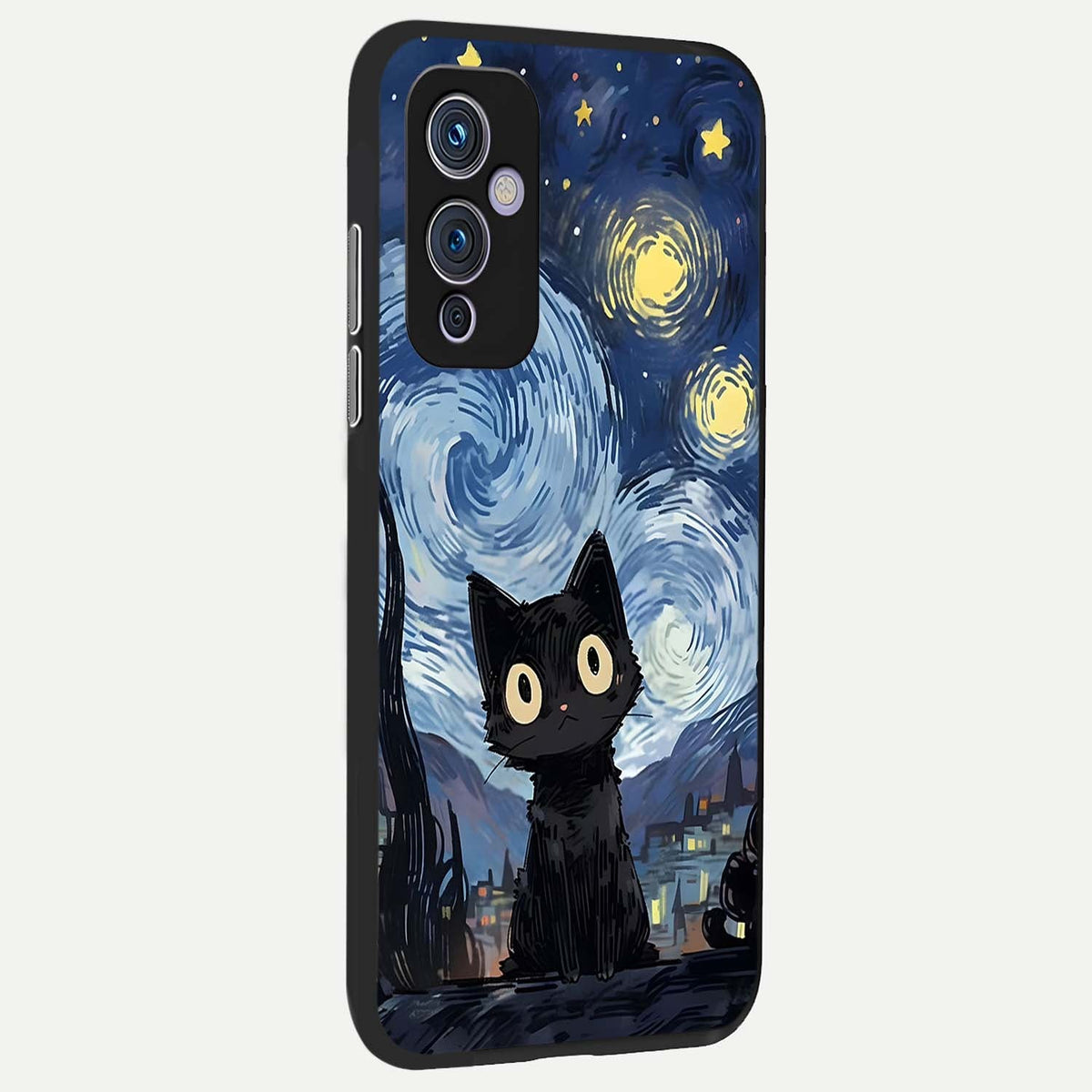  Van Gogh Cat back cover For OnePlus 9 slim fit glass case with vibrant aesthetic design