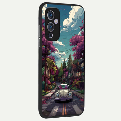  Vintage Street Drive back cover For OnePlus 9 slim fit glass case with vibrant aesthetic design