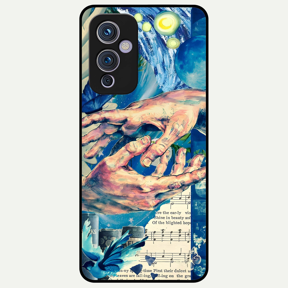  Aesthetic Divider Glass Case For OnePlus 9 back cover – full design glossy printed glass finish