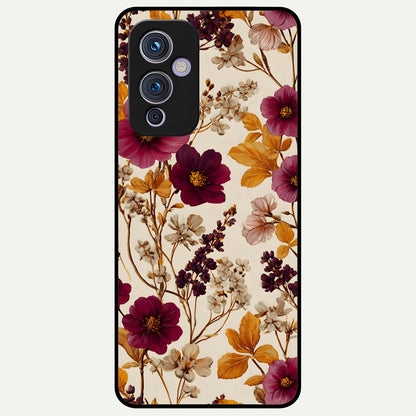  Autumn Wine Bloom Glass Case For OnePlus 9 back cover – full design glossy printed glass finish