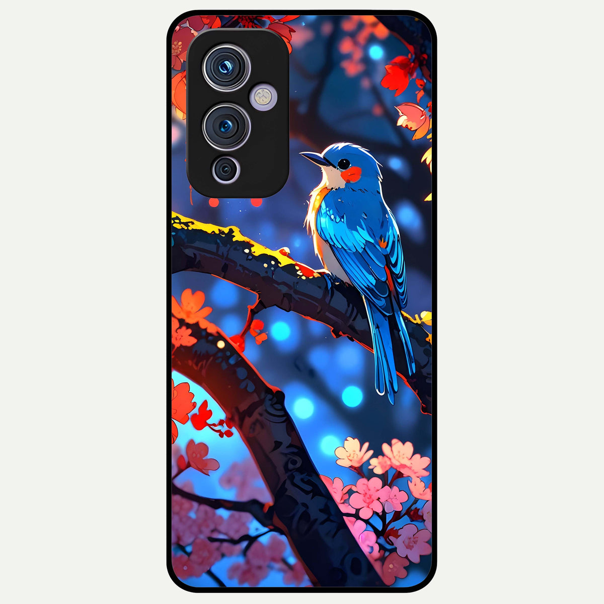  Blooming Water Drift Glass Case For OnePlus 9 back cover – full design glossy printed glass finish