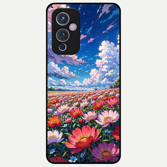  Blossom Sky Field Glass Case For OnePlus 9 back cover – full design glossy printed glass finish