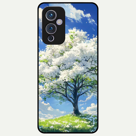  Blossom Sky Serenity Glass Case For OnePlus 9 back cover – full design glossy printed glass finish