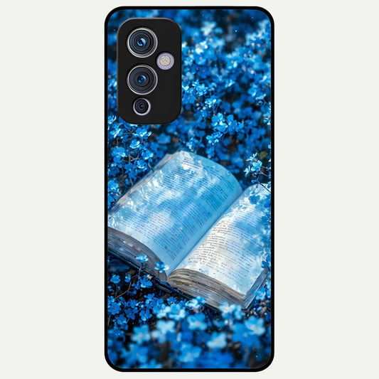  Blue Bloom Tales Glass Case For OnePlus 9 back cover – full design glossy printed glass finish