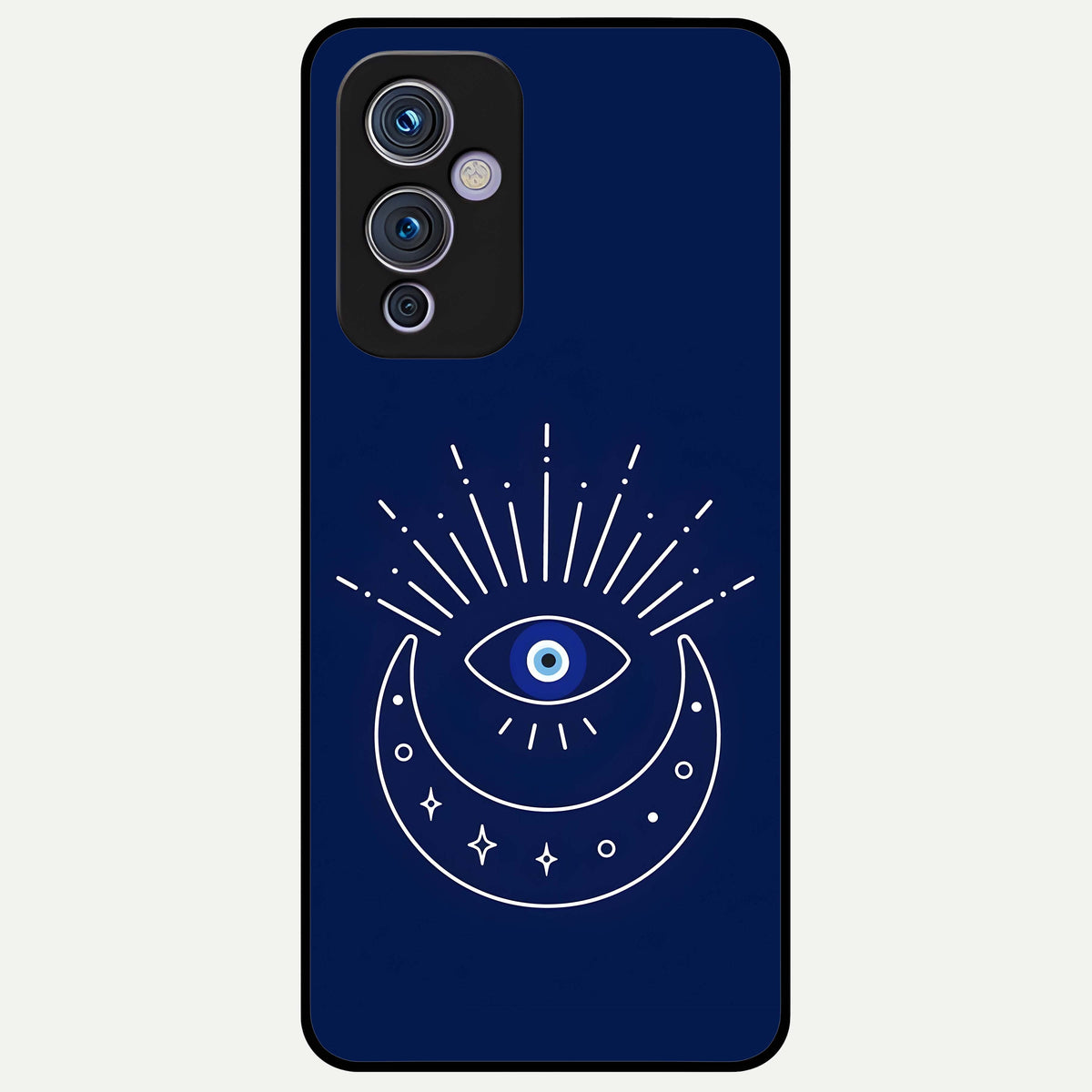  Blue Evil Eye Glass Case For OnePlus 9 back cover – full design glossy printed glass finish