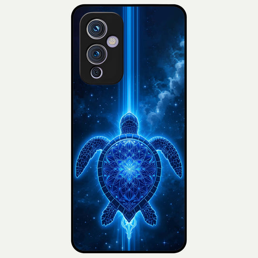  Blue Galaxy Turtle Glass Case For OnePlus 9 back cover – full design glossy printed glass finish