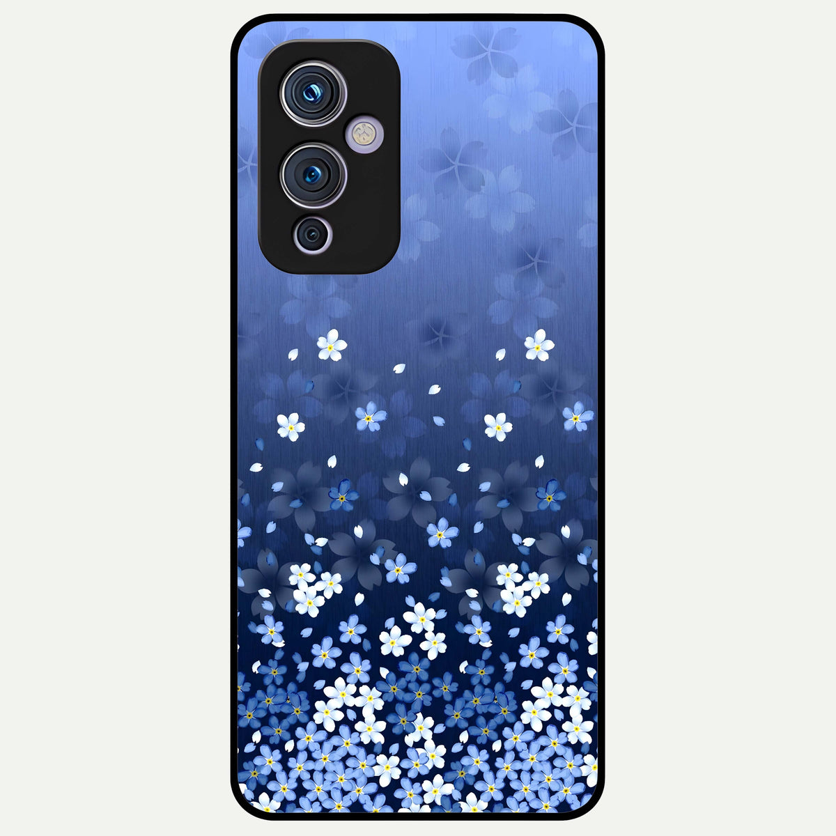  Blue Starry Glass Case For OnePlus 9 back cover – full design glossy printed glass finish