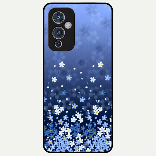  Blue Starry Glass Case For OnePlus 9 back cover – full design glossy printed glass finish