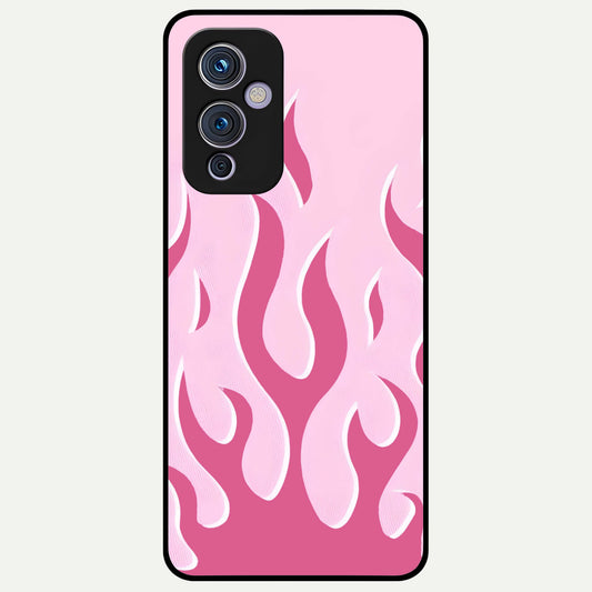  Blush Flame Energy Glass Case For OnePlus 9 back cover – full design glossy printed glass finish