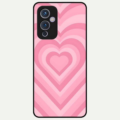  Blush Heart Waves Glass Case For OnePlus 9 back cover – full design glossy printed glass finish