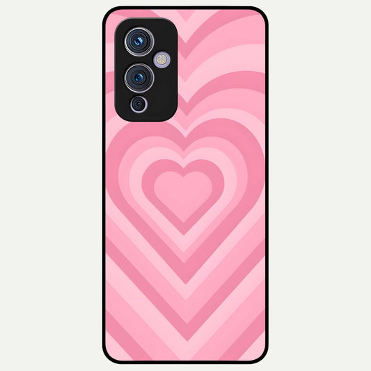  Blush Heart Waves Glass Case For OnePlus 9 back cover – full design glossy printed glass finish
