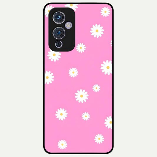  Bubblegum Daisy Pop Glass Case For OnePlus 9 back cover – full design glossy printed glass finish