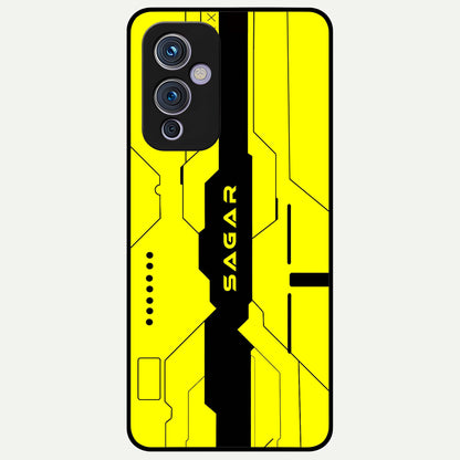  Circuit CYBERPUNK Custom Name Glass Case For OnePlus 9 back cover – full design glossy printed glass finish