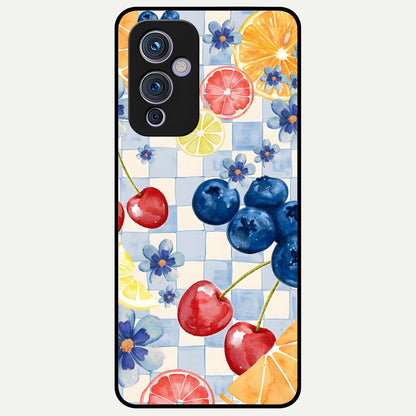  Citrus Bloom Joy Glass Case For OnePlus 9 back cover – full design glossy printed glass finish