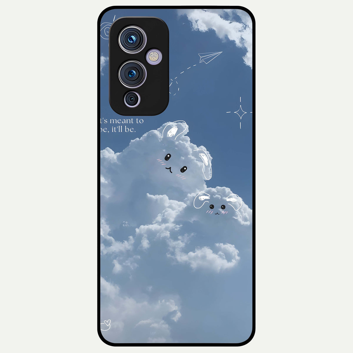  Cloud Bunny Dreams Glass Case For OnePlus 9 back cover – full design glossy printed glass finish