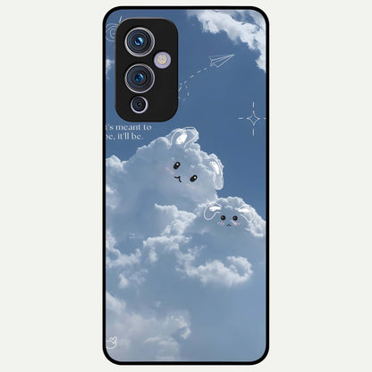  Cloud Bunny Dreams Glass Case For OnePlus 9 back cover – full design glossy printed glass finish
