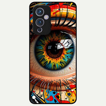  Colorful Eye Glass Case For OnePlus 9 back cover – full design glossy printed glass finish