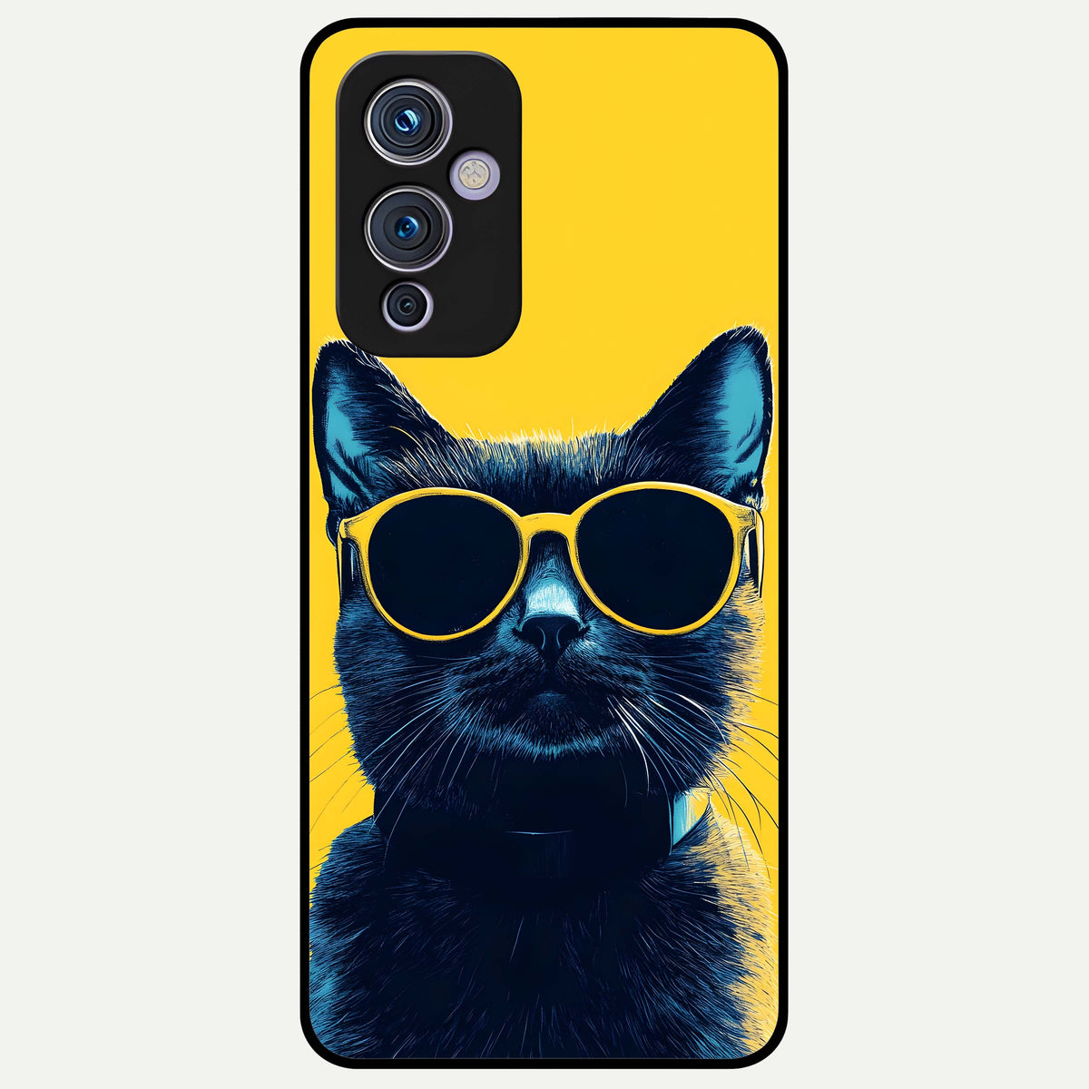  Cool Cat Vibes Glass Case For OnePlus 9 back cover – full design glossy printed glass finish
