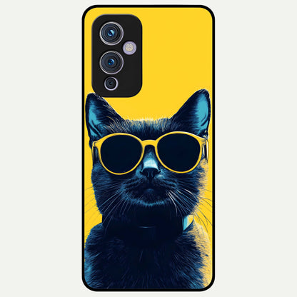  Cool Cat Vibes Glass Case For OnePlus 9 back cover – full design glossy printed glass finish