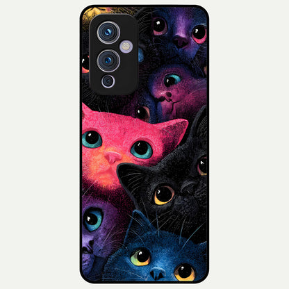  Cosmic Cats Dreams Glass Case For OnePlus 9 back cover – full design glossy printed glass finish