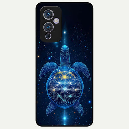  Crimson Blue Turtle Glass Case For OnePlus 9 back cover – full design glossy printed glass finish