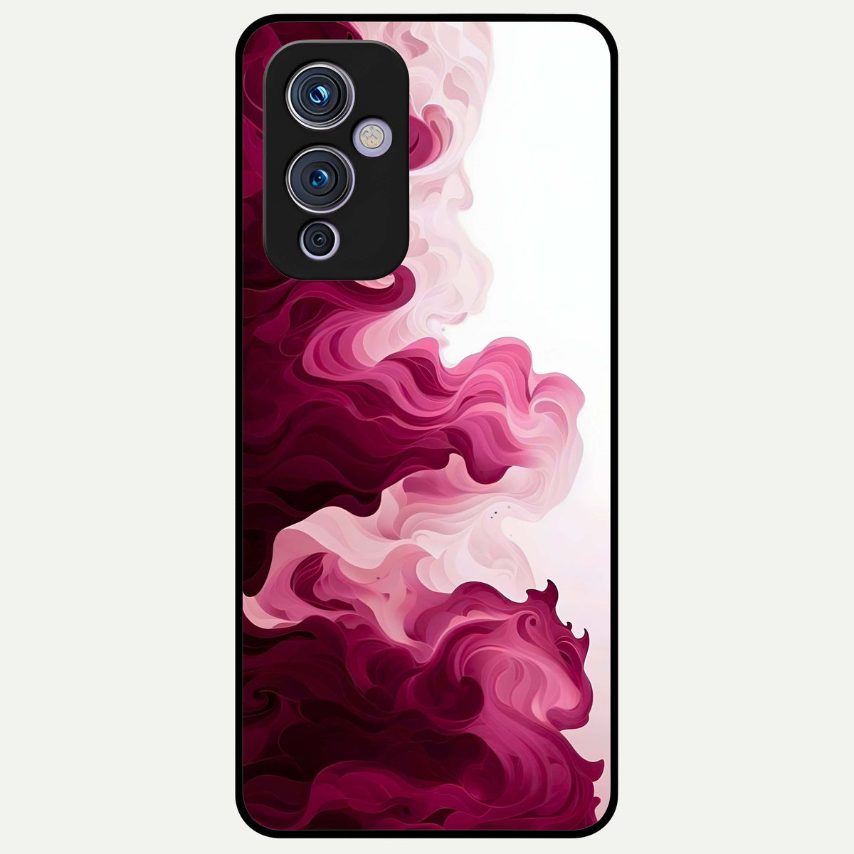 Crimson Wave Flow Glass Case For OnePlus 9 back cover – full design glossy printed glass finish