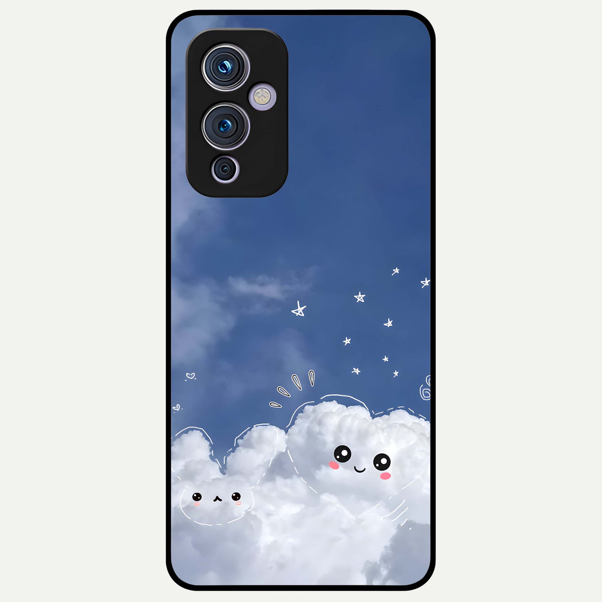  Cute Blossom Cloud Glass Case For OnePlus 9 back cover – full design glossy printed glass finish