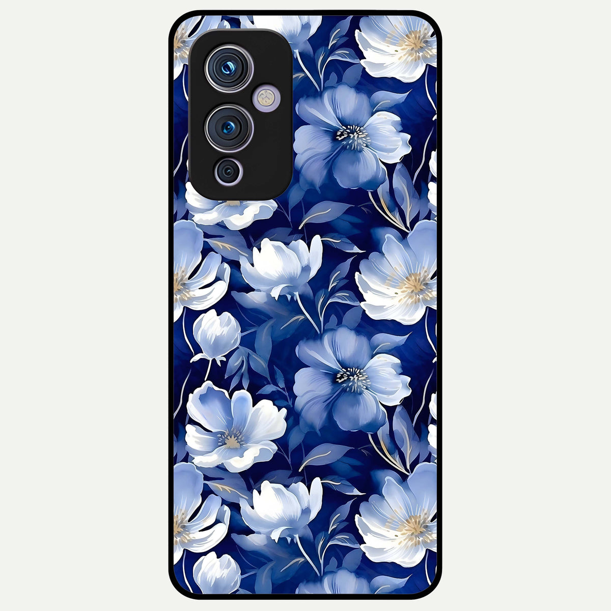  Cute Floral Patterns Glass Case For OnePlus 9 back cover – full design glossy printed glass finish