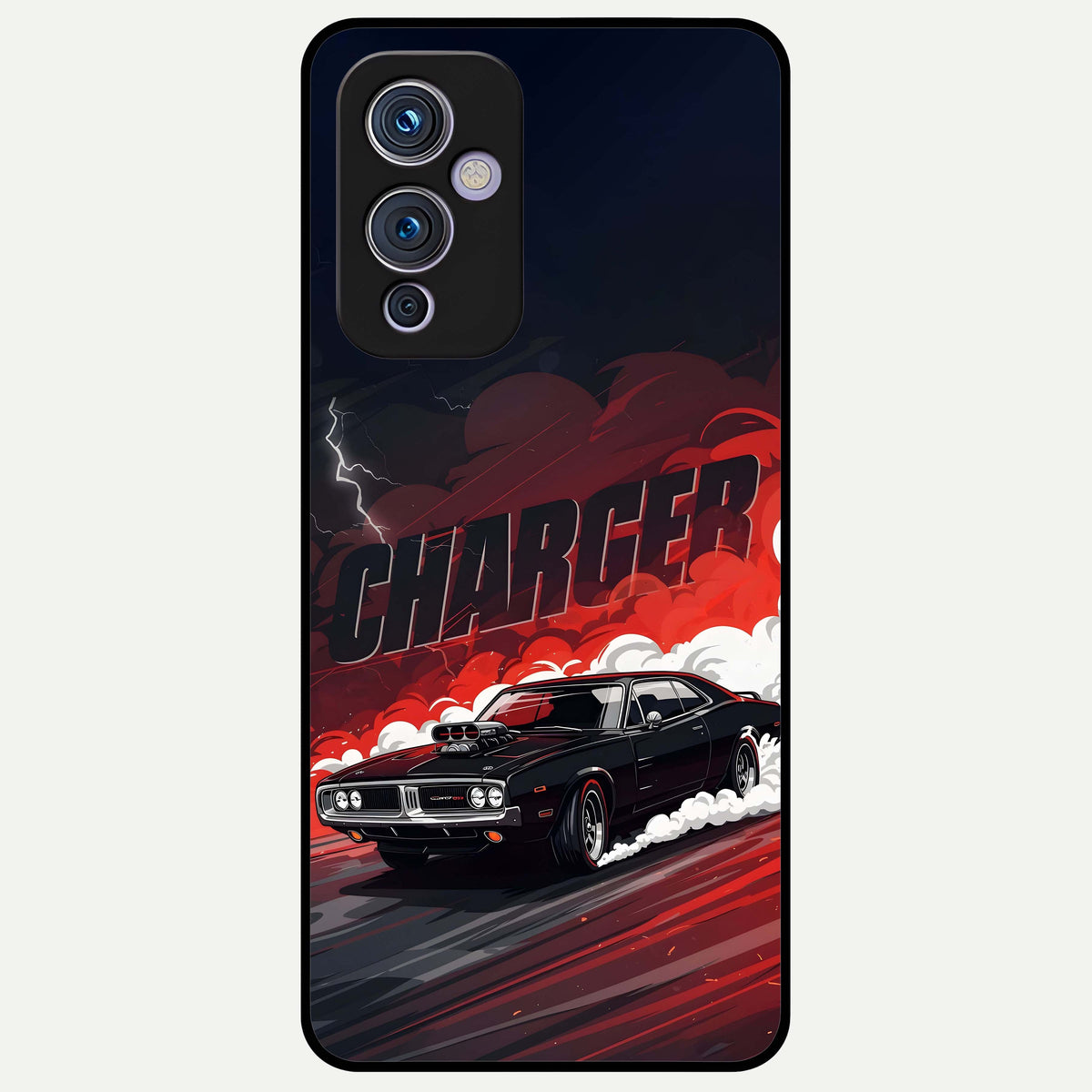  Dark Charger Fury Glass Case For OnePlus 9 back cover – full design glossy printed glass finish