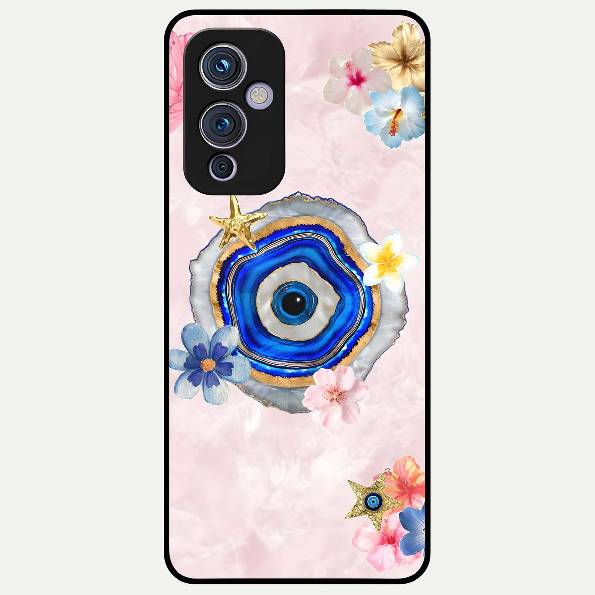  Divine Aura Bloom Glass Case For OnePlus 9 back cover – full design glossy printed glass finish