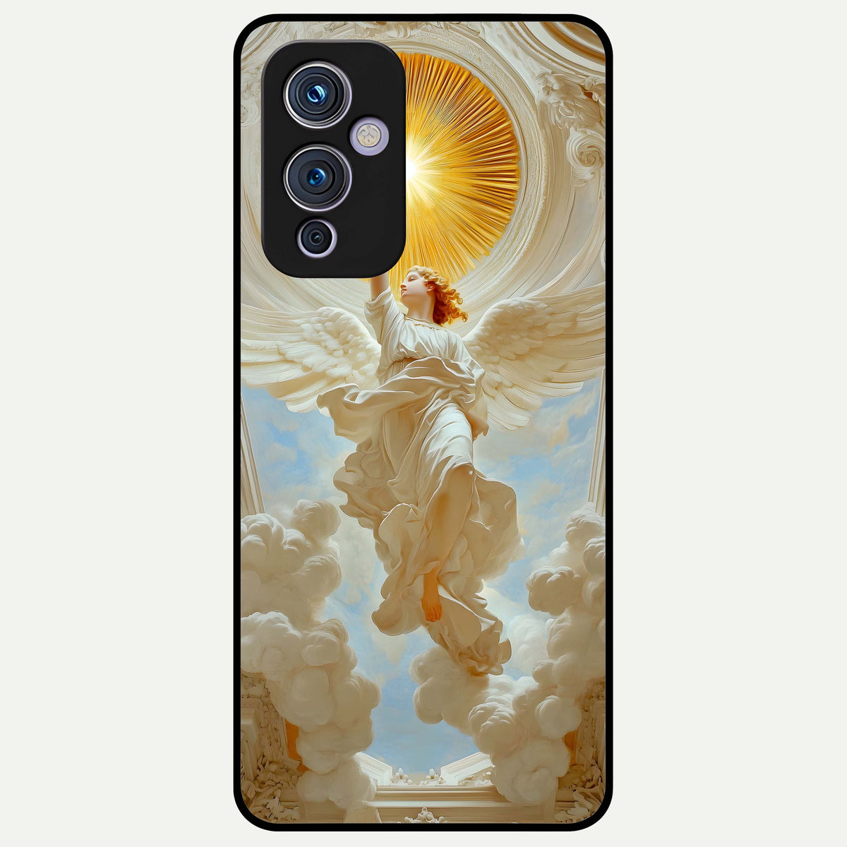  Divine Light Angel Glass Case For OnePlus 9 back cover – full design glossy printed glass finish