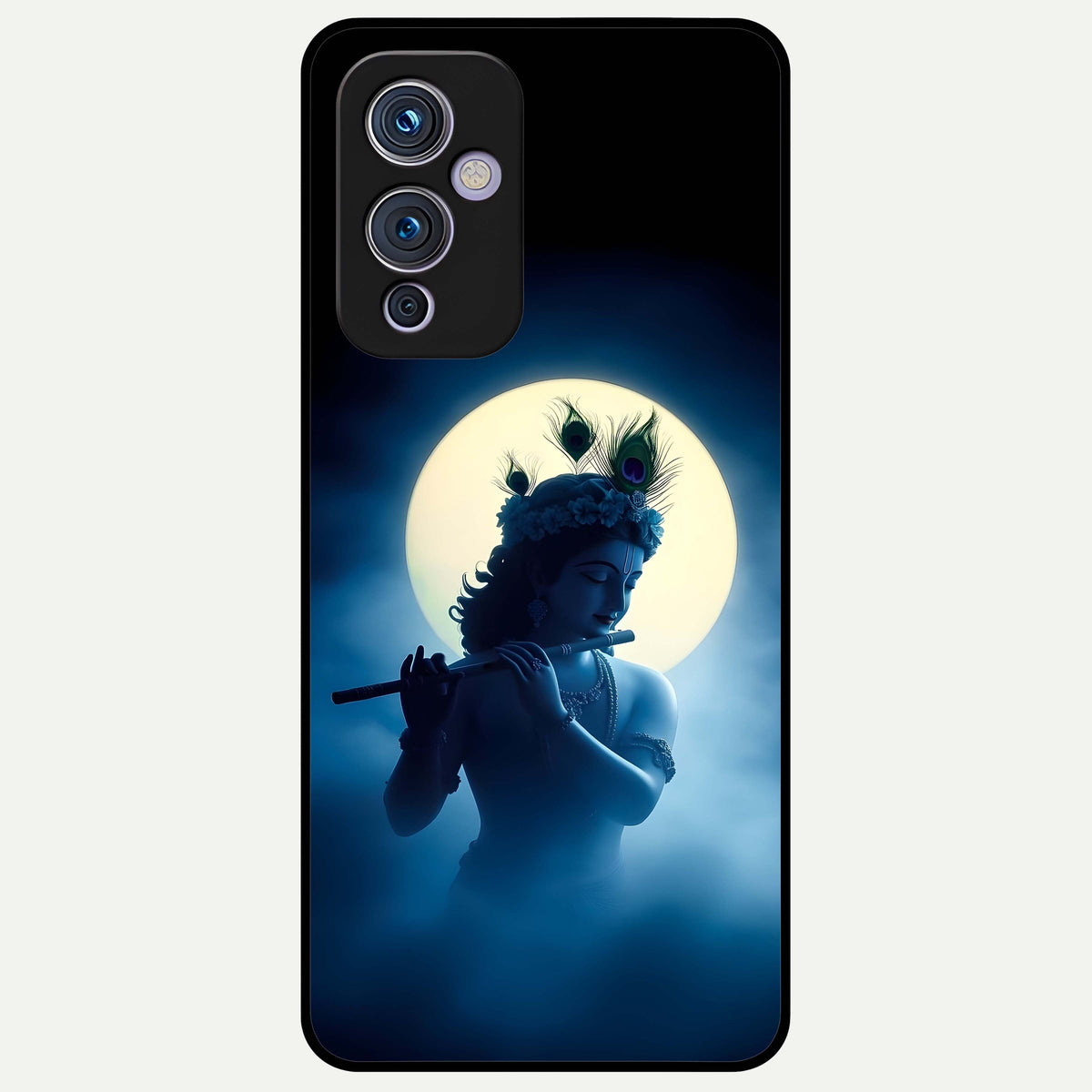  Divine Moon Flute Glass Case For OnePlus 9 back cover – full design glossy printed glass finish