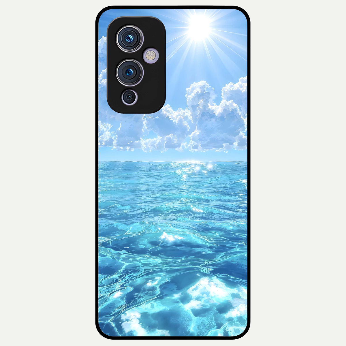  Endless Ocean Horizon Glass Case For OnePlus 9 back cover – full design glossy printed glass finish