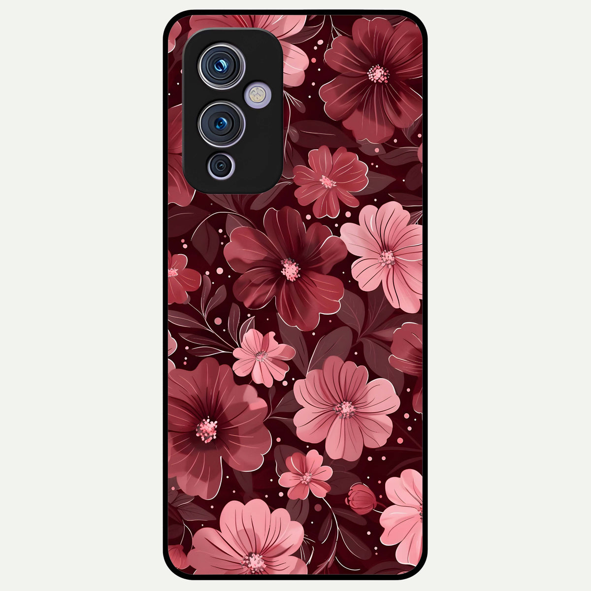  Flower Blush Bloom Glass Case For OnePlus 9 back cover – full design glossy printed glass finish