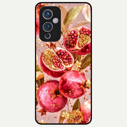  Golden Bloom Glow Glass Case For OnePlus 9 back cover – full design glossy printed glass finish