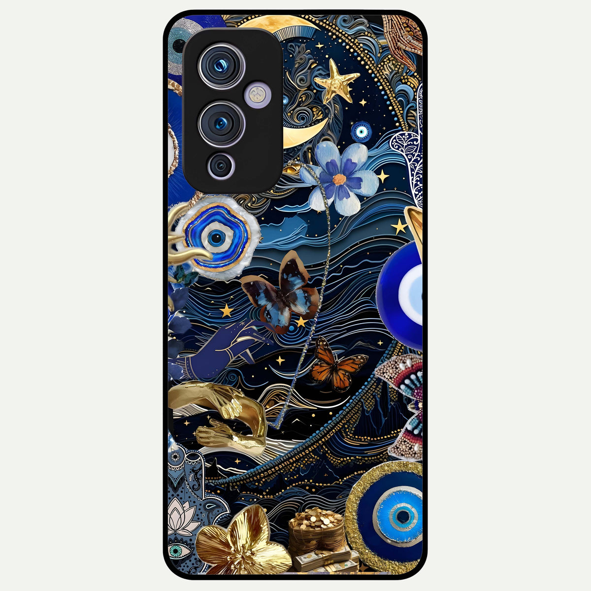  Golden Moon Magic Glass Case For OnePlus 9 back cover – full design glossy printed glass finish