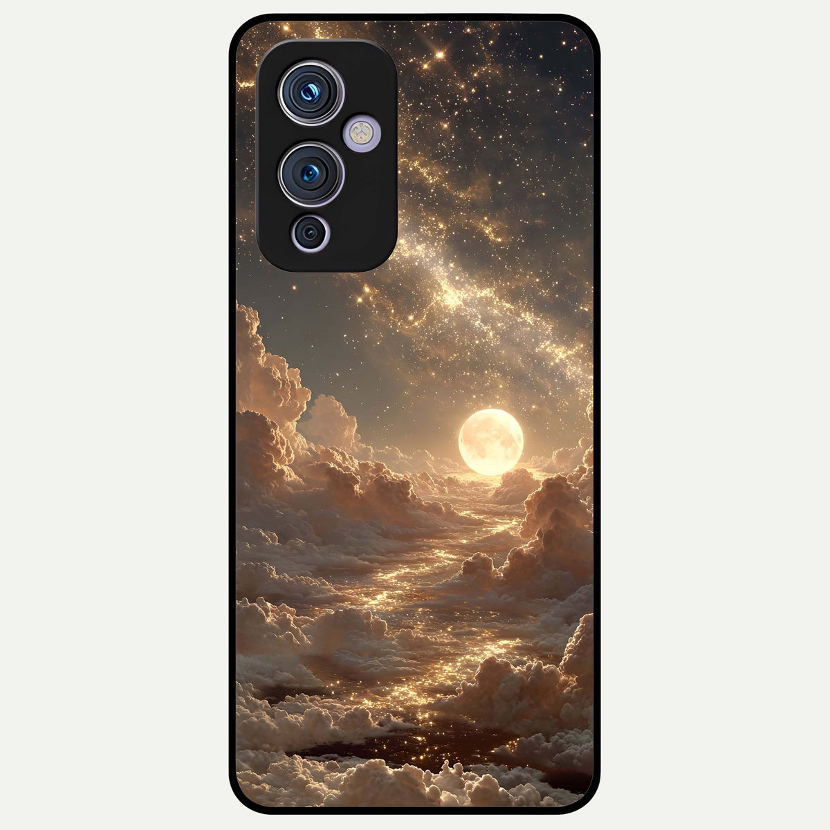  Golden Sky Dream Glass Case For OnePlus 9 back cover – full design glossy printed glass finish