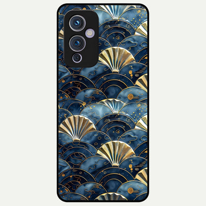  Golden Wave Luxe Glass Case For OnePlus 9 back cover – full design glossy printed glass finish