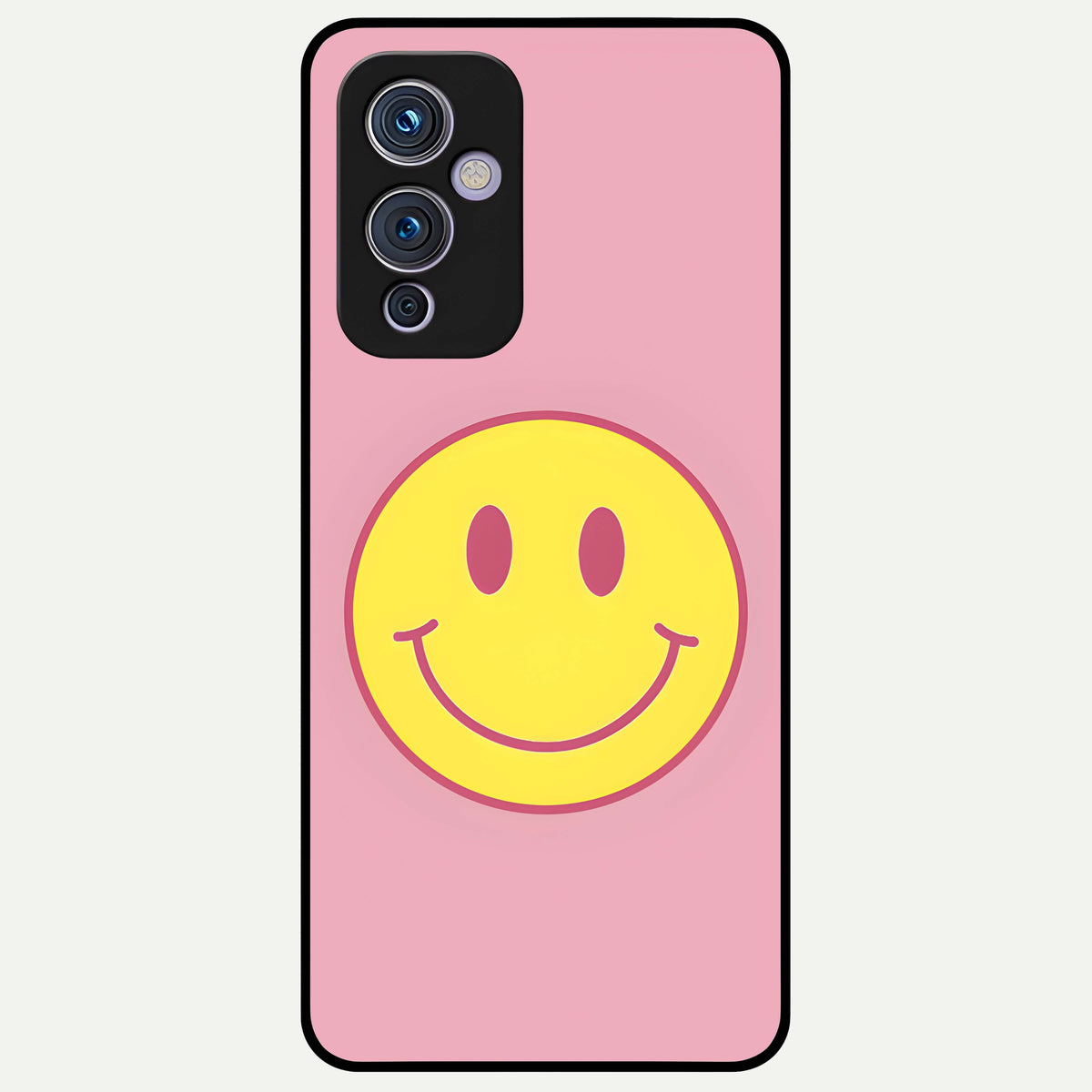  Happy Pink Mood Glass Case For OnePlus 9 back cover – full design glossy printed glass finish