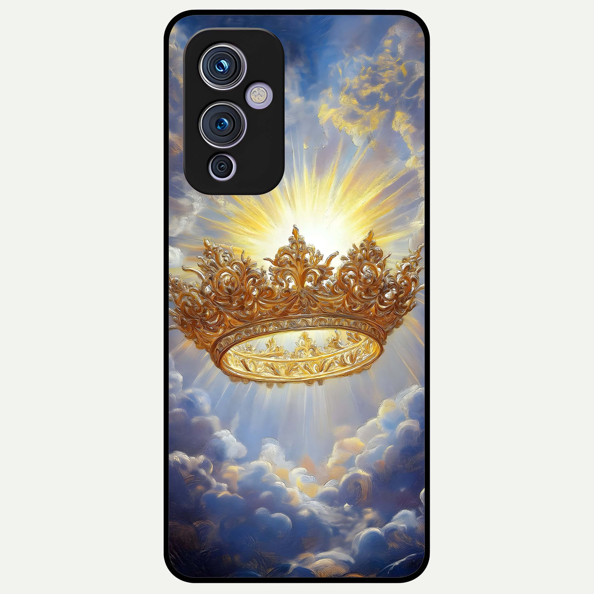  Heavenly Crown Light Glass Case For OnePlus 9 back cover – full design glossy printed glass finish